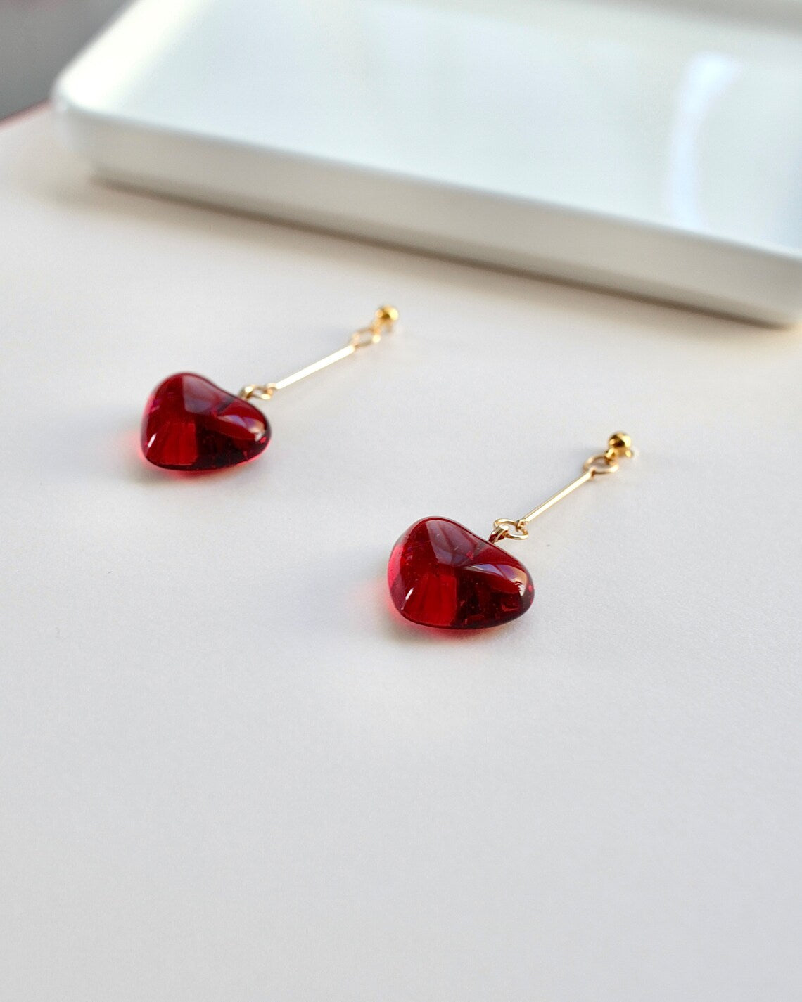 Red Heart Hoop Earrings - 2 Styles – The Songbird Collection
